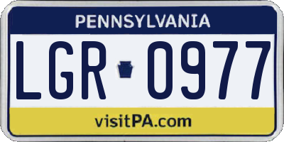 PA license plate LGR0977