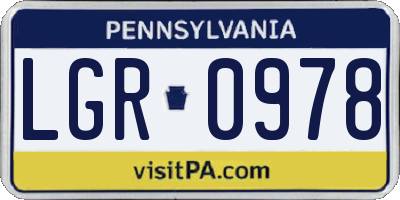 PA license plate LGR0978