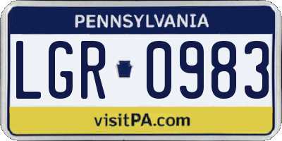 PA license plate LGR0983