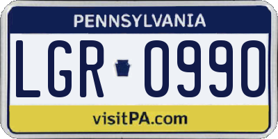 PA license plate LGR0990