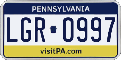 PA license plate LGR0997