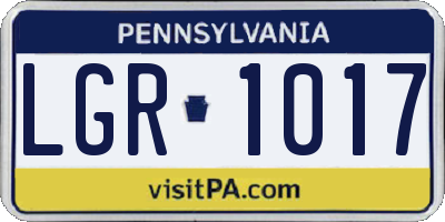 PA license plate LGR1017
