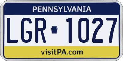 PA license plate LGR1027
