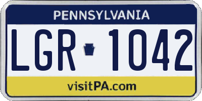 PA license plate LGR1042