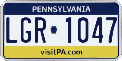 PA license plate LGR1047