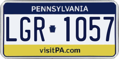 PA license plate LGR1057