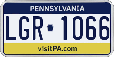 PA license plate LGR1066
