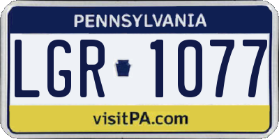 PA license plate LGR1077