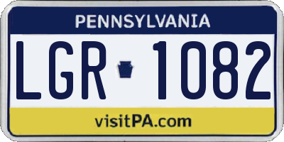 PA license plate LGR1082