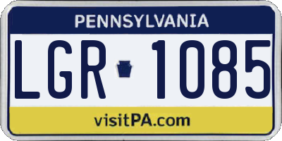 PA license plate LGR1085
