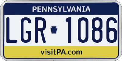 PA license plate LGR1086