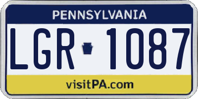 PA license plate LGR1087