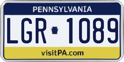 PA license plate LGR1089