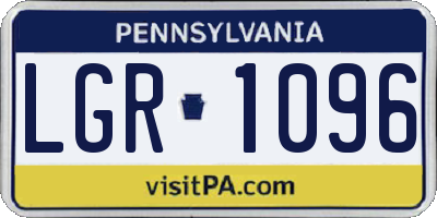 PA license plate LGR1096