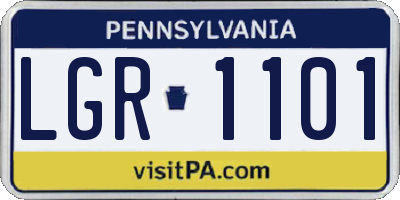 PA license plate LGR1101