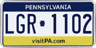 PA license plate LGR1102