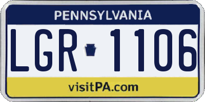 PA license plate LGR1106