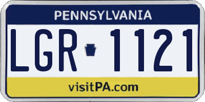 PA license plate LGR1121