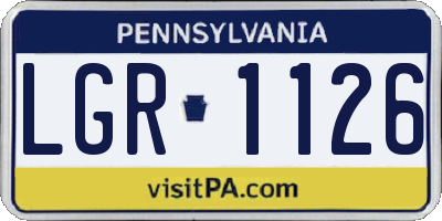 PA license plate LGR1126