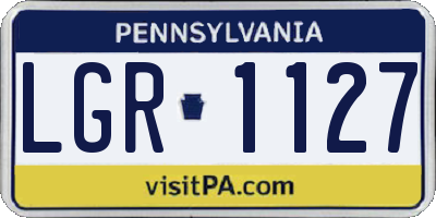 PA license plate LGR1127