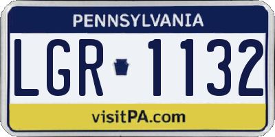 PA license plate LGR1132
