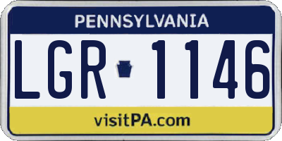 PA license plate LGR1146