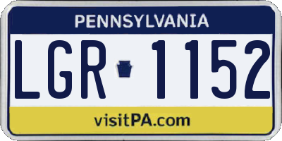 PA license plate LGR1152