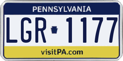 PA license plate LGR1177