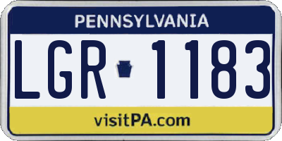 PA license plate LGR1183