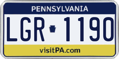 PA license plate LGR1190