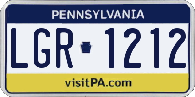 PA license plate LGR1212