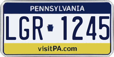PA license plate LGR1245