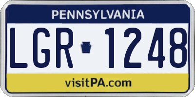 PA license plate LGR1248