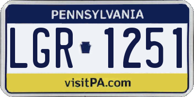 PA license plate LGR1251