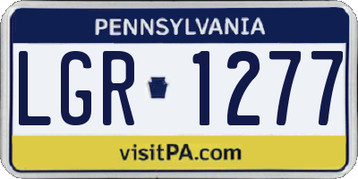 PA license plate LGR1277