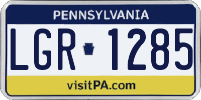 PA license plate LGR1285