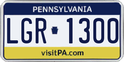 PA license plate LGR1300
