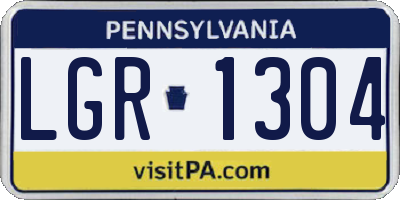 PA license plate LGR1304