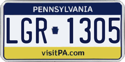 PA license plate LGR1305