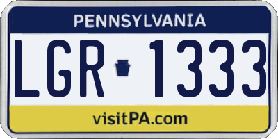 PA license plate LGR1333