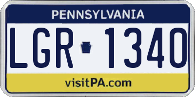 PA license plate LGR1340
