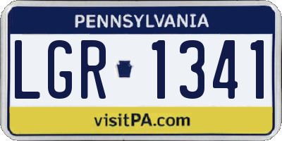 PA license plate LGR1341