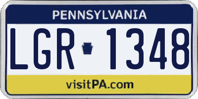 PA license plate LGR1348