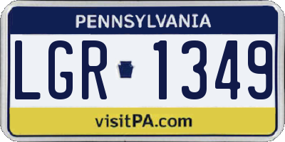 PA license plate LGR1349