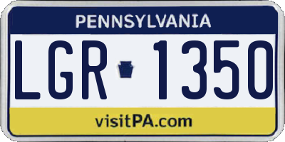 PA license plate LGR1350