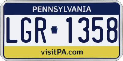 PA license plate LGR1358
