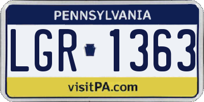 PA license plate LGR1363