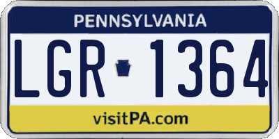 PA license plate LGR1364
