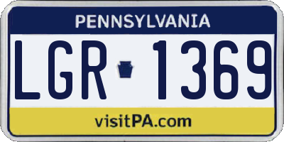 PA license plate LGR1369