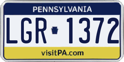 PA license plate LGR1372